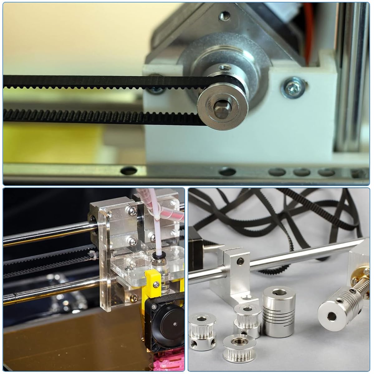 Serplex Synchronous Wheel For 3D Printer Timing Pulley Printer Timing Gear for 3D Printer with FDM Tech 20 & 60 Teeth 8mm Bore, Aluminum Timing Pulley with Length 200mm x6mm Belt Serplex Synchronous Wheel For 3D Printer Timing Pulley Printer Timing Gear for 3D Printer with FDM Tech 20 & 60 Teeth 8mm Bore, Aluminum Timing Pulley with Length 200mm x6mm Belt